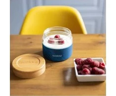 „Quokka Deli Food Jar“ - Stiklinis maisto indelis / priešpiečių dėžutė 500 ml (Medžio grūdai)