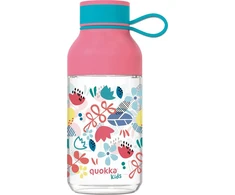 Quokka Ice Kids su dirželiu - Tritan buteliukas 430 ml (gėlės)