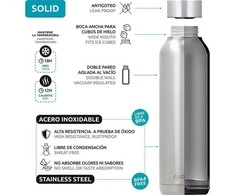 Quokka Solid Kids su dirželiu - Nerūdijančio plieno dvigubas sienelės vakuuminis vandens butelis, nešiojamas termosas 330 ml (Jungle)