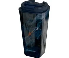 Quokka Vaso Cafe Doble Pared - Plastikinis puodelis su dvigubomis sienelėmis 450 ml (Dark Stone)