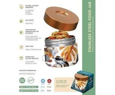 „Quokka Whim“ – nerūdijančio plieno maisto indelis 360 ml („Mėlyna Garden“)
