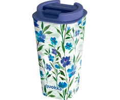 Quokka Vaso Cafe Doble Pared - Plastikinis puodelis su dvigubomis sienelėmis 450 ml (Ditsy Bloom)