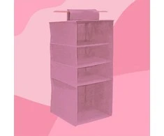 ORDINETT Hanging organizer with 4 shelves 33x33x82cm Blossom