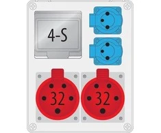 Pawbol Jungiklis R- BOX 240 4S 2x32A / 5P 2x250V tuščias langas, b / R IP44 B.1703