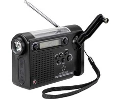 Renkforce RF-CR-200 statybinis radijo imtuvas, nešiojamas, įkraunamas, saulės baterijos, rankinis žadintuvas, jodo funkcija (RF-4694806)