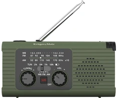 Saulės energija varomas radijas, nešiojamas SOS avarinis radijas, 5000 mAh išorinė baterija, žibintuvėlis, dinamo, Kruger &amp; Matz