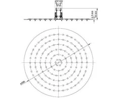 Deante Steel overhead shower – 300 mm
