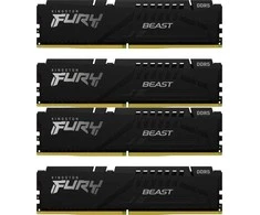 RAM Kingston KF560C40BBK4-64 64GB 6000MT/s DDR5 CL40 DIMM (Kit of 4) FURY Beast Juodas XMP | Kingstonas