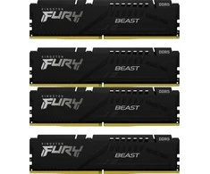 RAM Kingston KF552C40BBK4-64 64GB 5200MT/s DDR5 CL40 DIMM (Kit of 4) FURY Beast Juodas XMP | Kingstonas