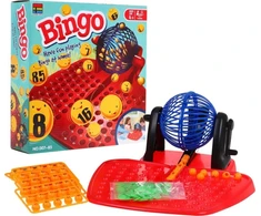 Ramiz Vaikų bingo žaidimas 4+ skaičių loterija + piešimo mašina su būgnu + kamuoliukai su skaičiais + kortelės Žetonai