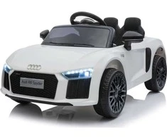 Ramiz Audi R8 na akumulator vaikams Baltas + Pilot + EVA + Wolny Start + MP3 LED