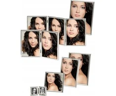 Nuotraukų rėmelis Ramka Walther Chloe sidabrinis 3x13x18 Portrait Triple Frame WD338S