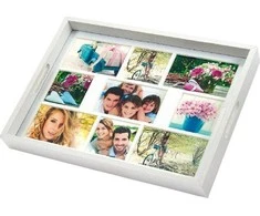 Nuotraukų rėmelis ZEP nuotraukų dėklas baltas 45x35 medinis nuotraukų dėklas 9 nuotraukos W006
