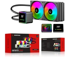 CPU AUŠINTUVAS RAMPAGE INFINITE V240 Baltas ARGB LGA1700/1851/AM5 240mm Liquid Cooler