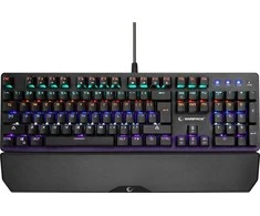 Mėlyna Klaviatūra žaidimams Rampage Umbra KB-R86 Kaicheng Mėlyna su laidu mechaninė su pašvietimu juoda