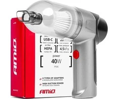 Belaidis automobilinis dulkių siurblys 40 W, 4000 mAh, su HEPA filtru, 4,5 kPa AMiO-03692