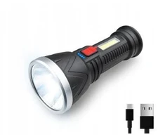 Rankinis žibintuvėlis LTC 1 LED XPE+COB 3W 500lm, 2400mAh baterija, IP65, USB-C
