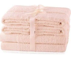 Rankšluostis AmeliaHome Rankšluosčių rinkinys 2 × 70 × 140 cm ir 4 × 50 × 100 cm, rožinės spalvos AH AMARI