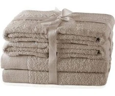 Rankšluostis AmeliaHome Rankšluosčių rinkinys 2 vnt. 70x140 ir 4 vnt. 50x100 smėlio spalvos