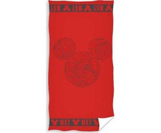 Carbotex rankšluostis 70x140cm medvilninis peliukas Mikis Mickey logotipas raudonas