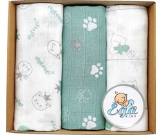 Rankšluostis EgaKids Didelės PREMIUM medžiaginės sauskelnės 70x80cm Spalvingos 3 vnt.