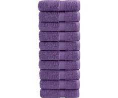 Rankšluostis Aukščiausios kokybės svečių rankšluosčiai SOLUND, 10 vnt., violetiniai, 30x50 cm, 600 g/m²
