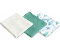 Rankšluostis Sensillo PIELUCHA BAMBUSOWA 3-pak DINO Žalias 70X80