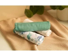 Rankšluostis Sensillo PIELUCHA BAMBUSOWA 3-pak DINO Žalias 70X80