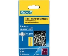 Rapid Greito segiklio sustiprintos kniedės o4.8 12mm aliuminio 300vnt dėžutė