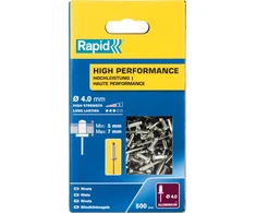 Aliuminės kniedės Rapid 4 x 10 mm, 500 vnt.