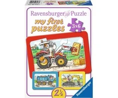 Ravensburger Dėlionė 3x6 vnt. - Transporto priemonės