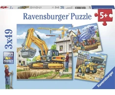 Ravensburger Dėlionė 3x49 vnt. - Didelės statybinės mašinos