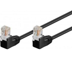 Goobay RB-LAN CAT 5e Jungiamasis laidas 1x 90 kampu, U/UTP, Juodas - Laido ilgis 10 m