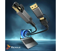 Reagle Tinklo kabelis ETHERNET 2W1 USB-C USB-A LAN laidui RJ45 1Gb/s 3M