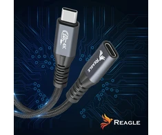 Reagle USB C prailgintuvas 5 m 3.2 kabelis 240 W 20 Gbps 4K 144 Hz USB adapteris THUNDERBOLT