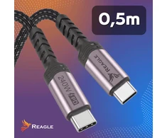 Reagle USB-C - 6 kontaktų, 0,5 m, juodas