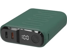 Nešiojamoji baterija RealPower PB-10000C PD+ 3x Type-C, tamsiai žalia