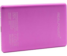 Powerbank Realpower PB-5000 MAG Ultra Slim 5000mAh Juodai-rožinė