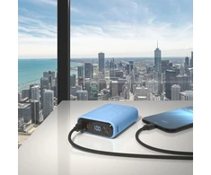 Realpower Powerbank PB-10000C PD+ su 3x Type-C, purpurinė
