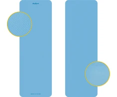 Gimnastikos kilimėlis jogai, pilatesui, fitnesui, 183x61cm, storis 4mm, TPE medžiaga, mėlyna, REBEL ACTIVE