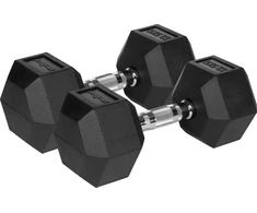 Gumuoti ketaus hanteliai HEX 2x12.5kg REBEL ACTIVE