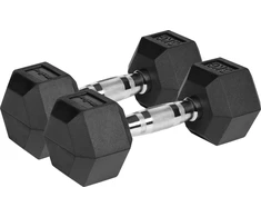 Gumuoti ketaus hanteliai HEX 2x6kg, REBEL ACTIVE