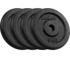 Ketaus svarelių rinkinys 4x5kg, skylė 31mm, klasikinė plokštelė, REBEL ACTIVE