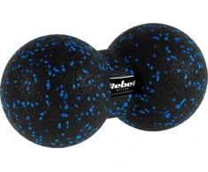 Duoball dvigubas masažo kamuolys 12cm, juodos ir mėlynos spalvos, EPP medžiaga, REBEL ACTIVE