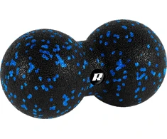Duoball dvigubas masažo kamuolys 8cm, juodos ir mėlynos spalvos, EPP medžiaga, REBEL ACTIVE