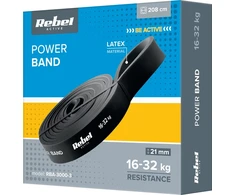 Latekso mankštos juosta - Power Band PL-3, juoda 16-32 kg REBEL ACTIVE