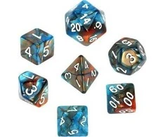 REBEL RPG Dice Set - Two Color - Oranžinis and Mėlyna