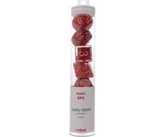 REBEL RPG dice set - Dense core - Deep Raudona (baltas numbers)