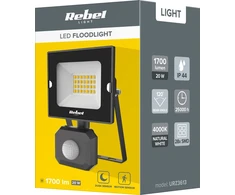 Rebel 20W LED prožektorius su judesio ir prieblandos jutikliu, 4000K, 230V