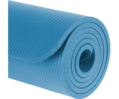 Gimnastikos kilimėlis jogai, pilatesui, fitnesui, 183x61cm, storis 1cm, NBR medžiaga, mėlyna, REBEL ACTIVE